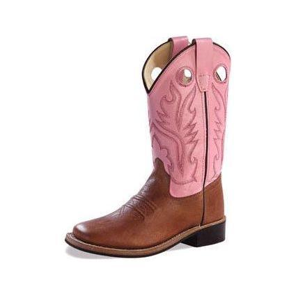 Kid's Old West Brown Cowhide Boots BSC1839 - Crazy House Western Wear
