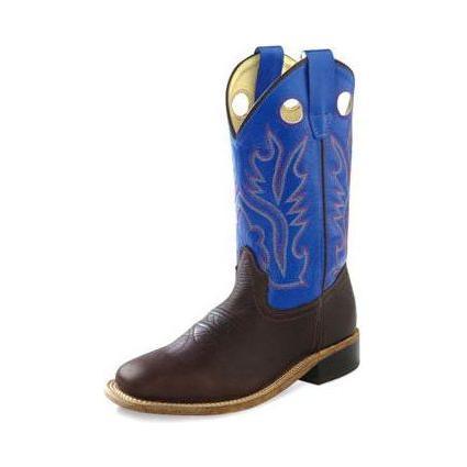 Kid's Old West Dark Brown Cowhide Boots BSC1840 - Crazy House Western Wear