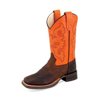 Old West Brown Smooth Cowhide Boots - Crazy House Western Wear