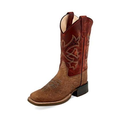 Old West Brown Natural Cowhide Boot - Crazy House Western Wear