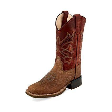 Kid's Old West Brown Natural Cowhide Boot BSC1912 - Crazy House Western Wear