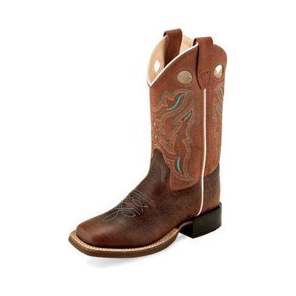 Kid's Old West Brown Cowhide Boot BSC1943 - Crazy House Western Wear