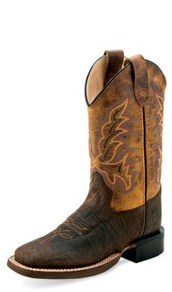 Old West Brown Natural Cowhide Boot - Crazy House Western Wear