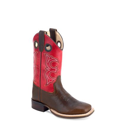 Children's Old West Red and Brown Cowboy Boots BSC1999