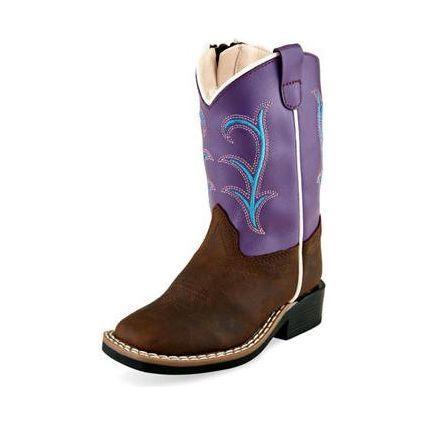 Kid's Old West Toddler Brown Cowhide Boots BSI1907 - Crazy House Western Wear