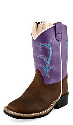 Old West Toddler Brown Cowhide Boots - Crazy House Western Wear