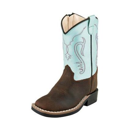 Old West Toddler Brown Cowhide Boots - Crazy House Western Wear