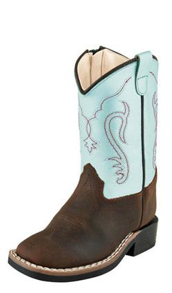 Old West Toddler Brown Cowhide Boots - Crazy House Western Wear