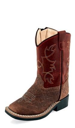 Old West Toddler Natural Cowhide Boots - Crazy House Western Wear