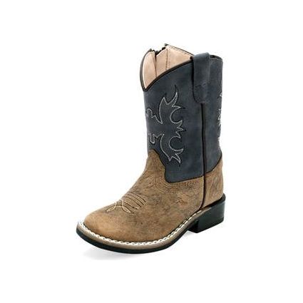 Old West Toddler Natural Cowhide Boots - Crazy House Western Wear