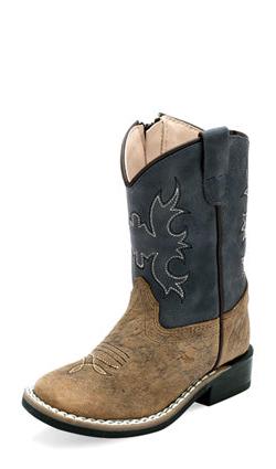 Old West Toddler Natural Cowhide Boots - Crazy House Western Wear