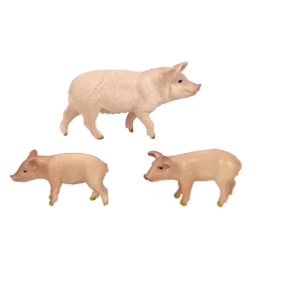 group of pig models on a white background
