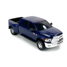 Model of a blue pickup truck on a white background
