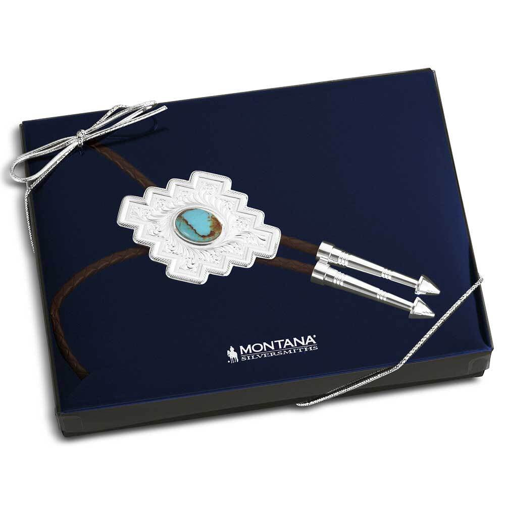 Montana Silversmiths Santa Fe Turquoise Bolo Tie BT5988