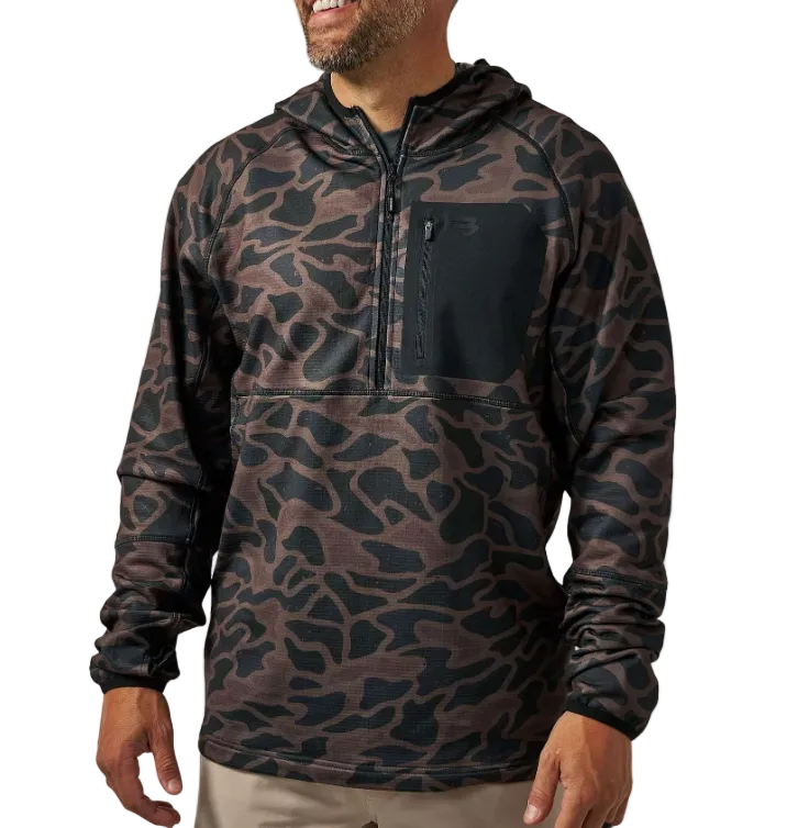 Burlebo Men's Bendita Camo Blaze Tech Quarter Zip BTQZ-BITAC