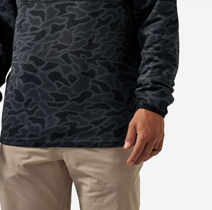 Burlebo Men's Black Camo Blaze Tech Quarter Zip BTQZ-BLKC