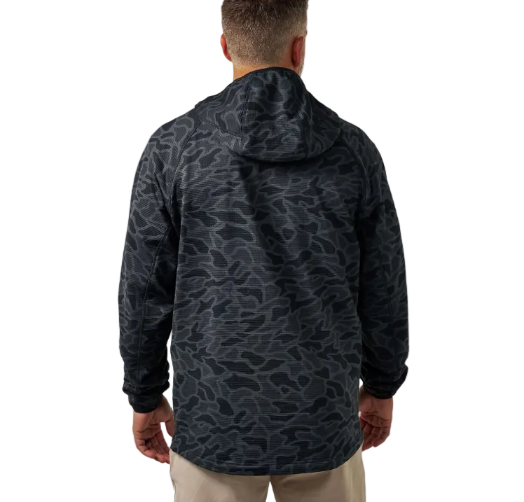 Burlebo Men's Black Camo Blaze Tech Quarter Zip BTQZ-BLKC