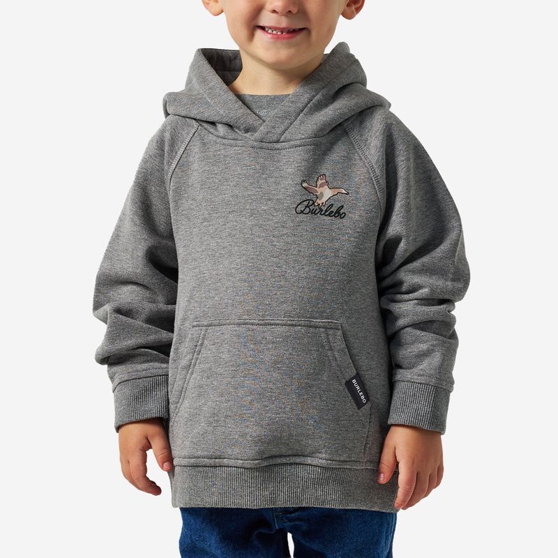Burlebo Boy's Dark Heather Gray Ducks Flying In Fleece Hoodie Y-FH-DFI-DHG