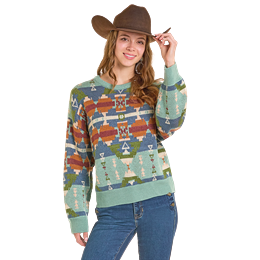 Women's Rock and Roll Aztec Sweater BW32T07003
