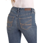 Women's Rock and Roll Mid Rise Curved Stitch Riding Jeans BW4RD05327 - Crazy House Western Wear