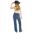 Women's Rock and Roll Denim Clasp Detail Relaxed Flare Jeans BW6HD07846