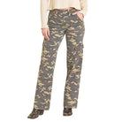 Women's Rock and Roll Denim Camo Cargo Relaxed Flare Jeans BW6HD07900