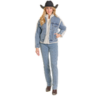 Women's Rock and Roll Denim Sherpa Denim Jacket BW92D07901