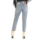 Women's Rock and Roll High Rise Studded Straight Cropped Jeans BW9HD04796 - Crazy House Western Wear