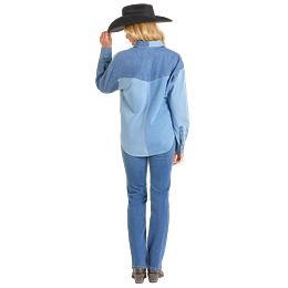 Women's Rock & Roll Denim Patch Shirt BWN2S06944