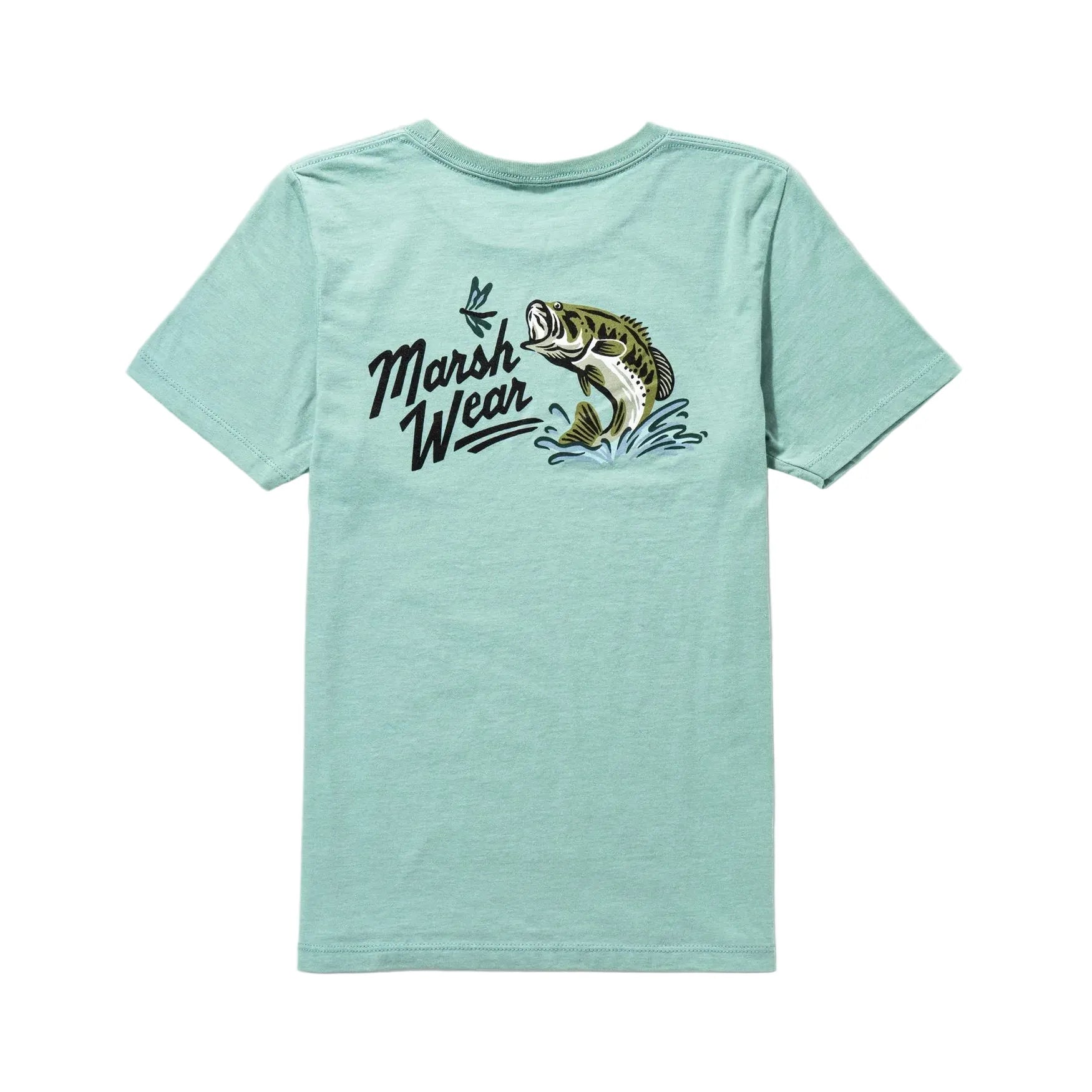 Boy's Marsh Wear Agate Heather Heritage Bass Short Sleeve T-shirt BWT4028-AGAH