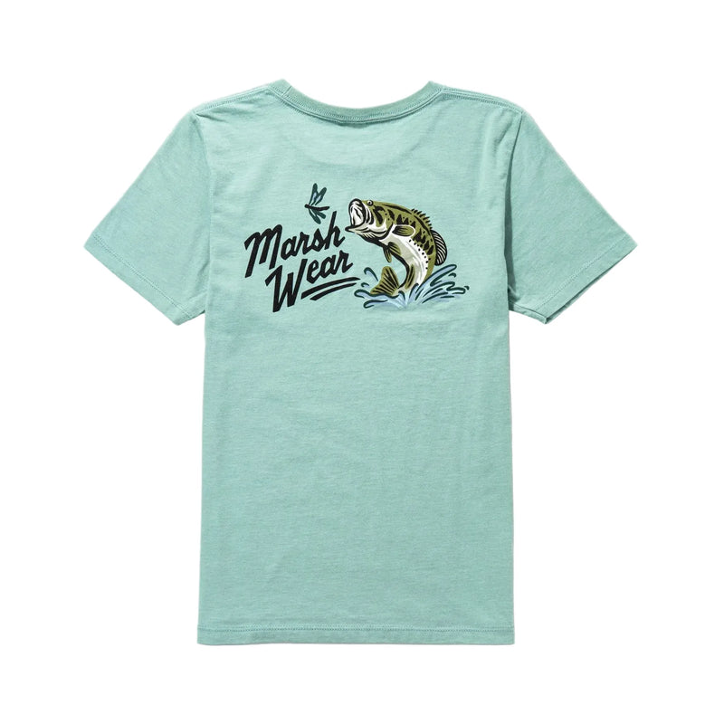 Boy's Marsh Wear Agate Heather Heritage Bass Short Sleeve T-shirt BWT4028-AGAH