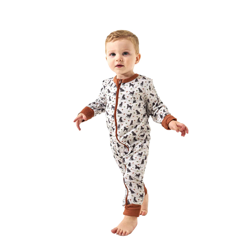 Boy's Burlebo Baby Zip Up Ducks and Dogs