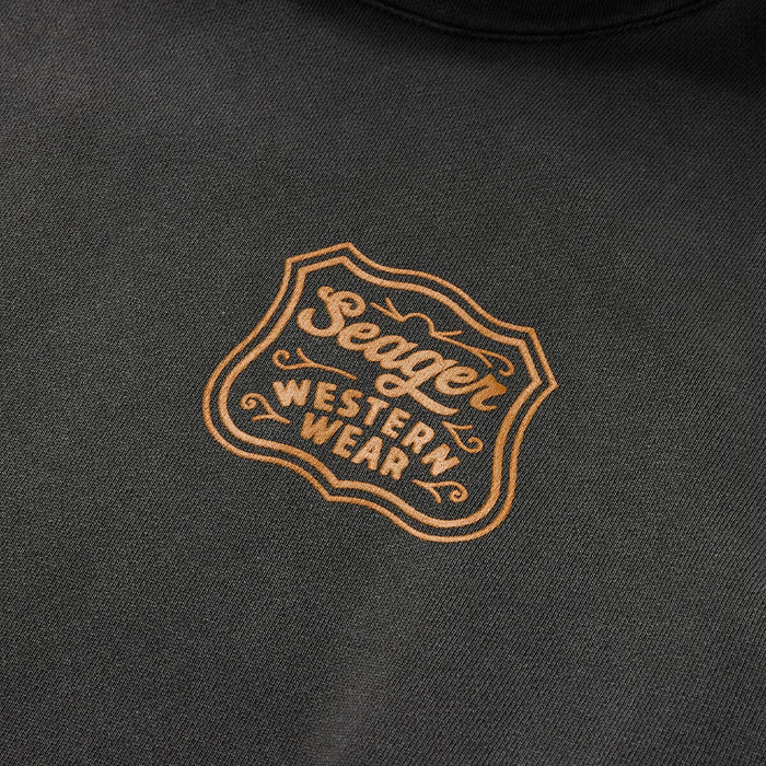 Seager Men's Pigment Black Badge Premium Hoodie MFSU26PBDGEPBLK