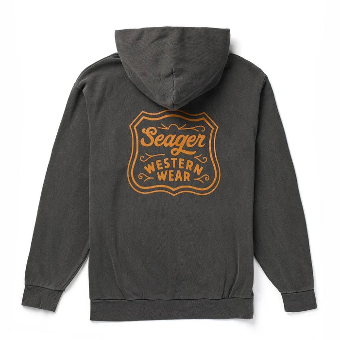 Seager Men's Pigment Black Badge Premium Hoodie MFSU26PBDGEPBLK