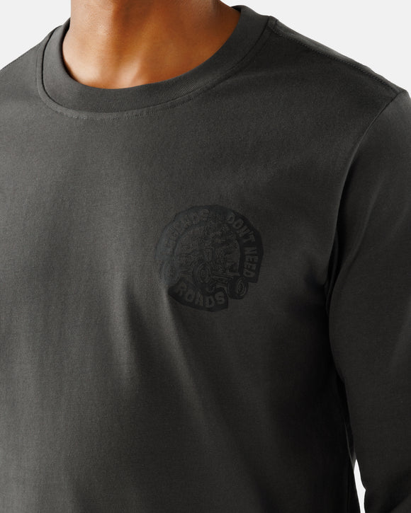 Waggle Men's Dark Gray Big Foot's Big Wheels Long Sleeve T-shirt 