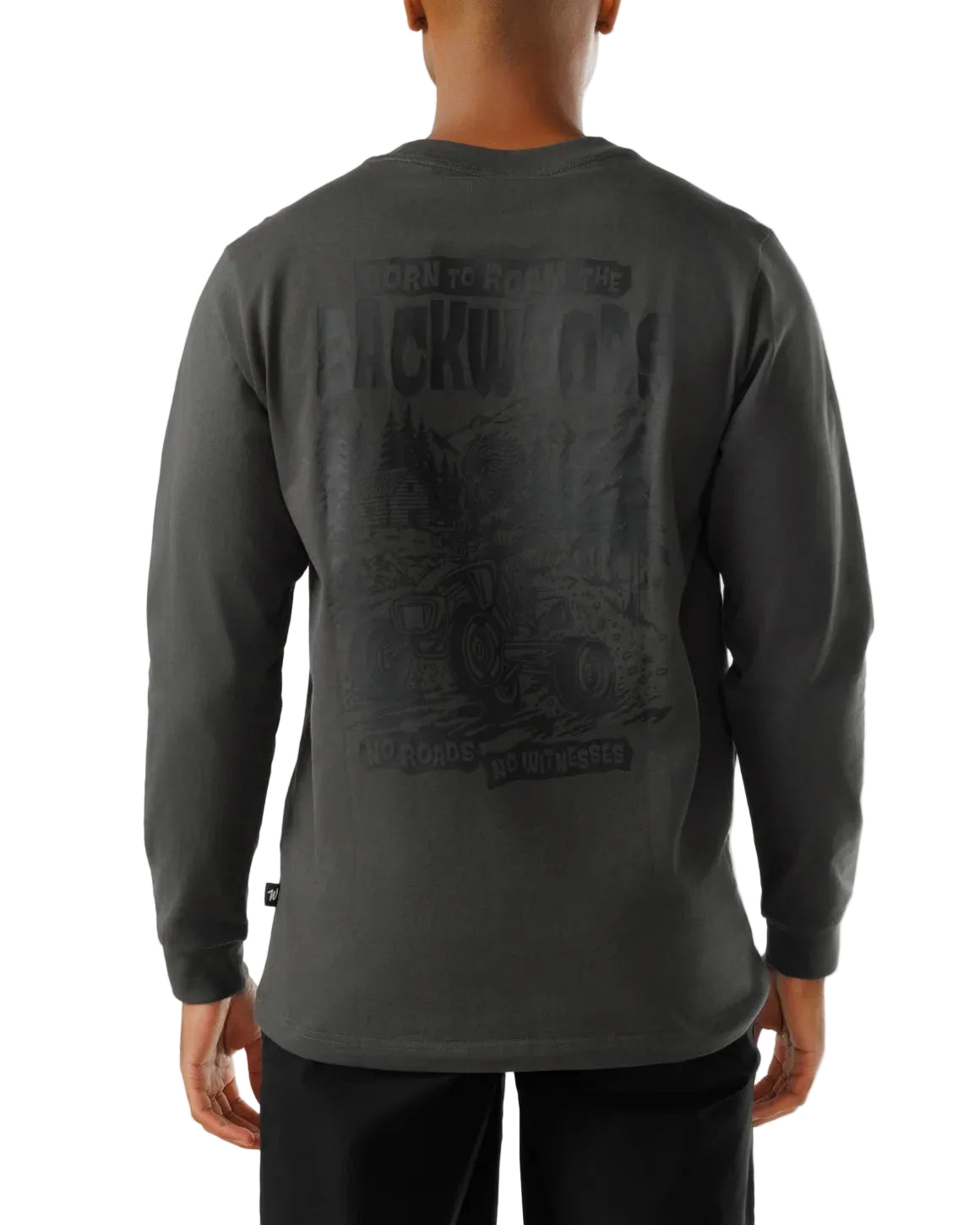 Waggle Men's Dark Gray Big Foot's Big Wheels Long Sleeve T-shirt 