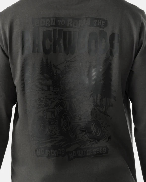 Waggle Men's Dark Gray Big Foot's Big Wheels Long Sleeve T-shirt 