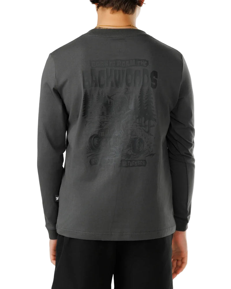 Waggle Boy's Gray Big Foot Big Wheels Long Sleeve T-shirt 