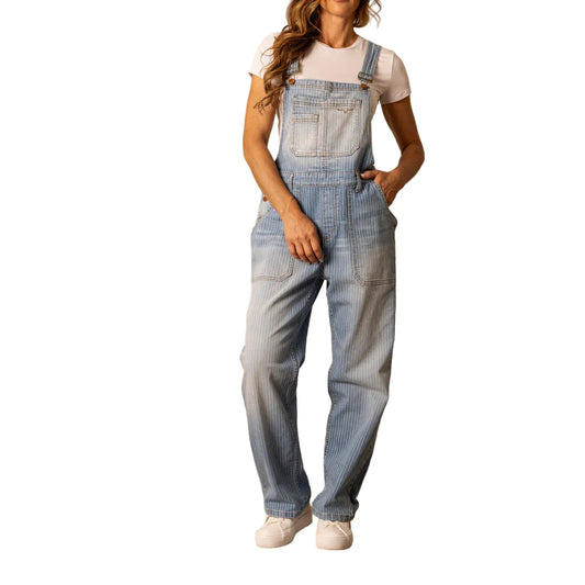 Women's Kimes Ranch Striped Denim Overalls 