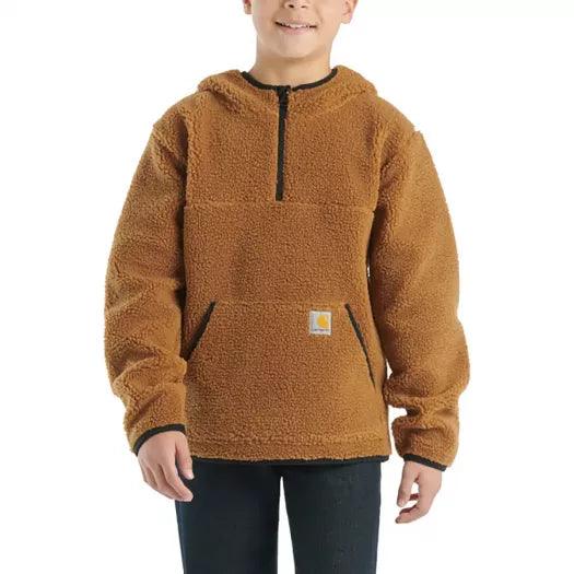 Boy's Carhartt Long Sleeve Fleece Hooded Half-Zip Sweatshirt CA6587-D15 - Crazy House Western Wear