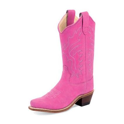 Old West Pink Cowhide Boots - Crazy House Western Wear