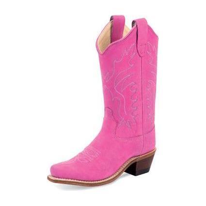 Kid's Old West 8" Pink Cowhide Boots CF8226 - Crazy House Western Wear