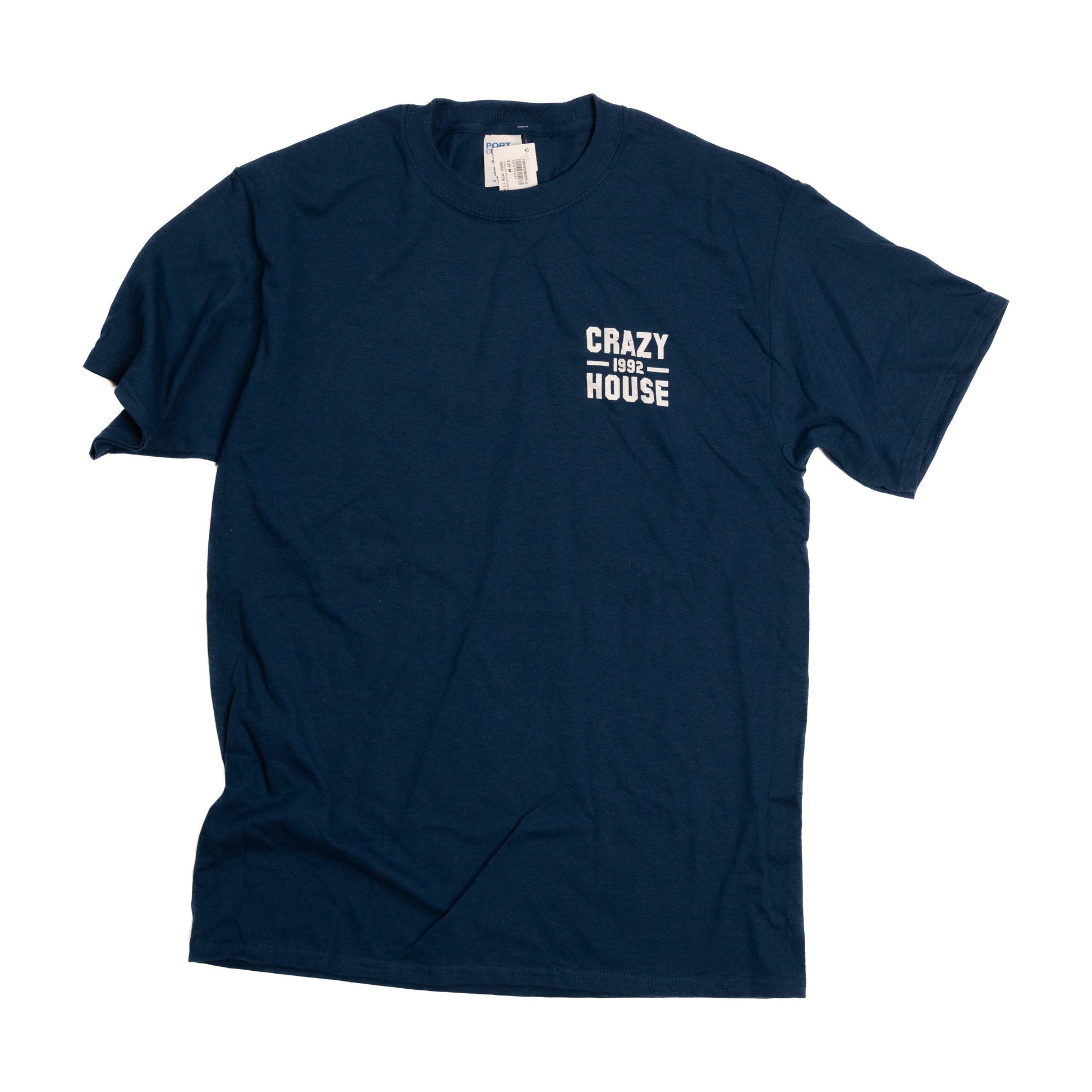 Unisex Crazy House T-shirt Dark Blue and White CH50655NEPBLU - Crazy House Western Wear