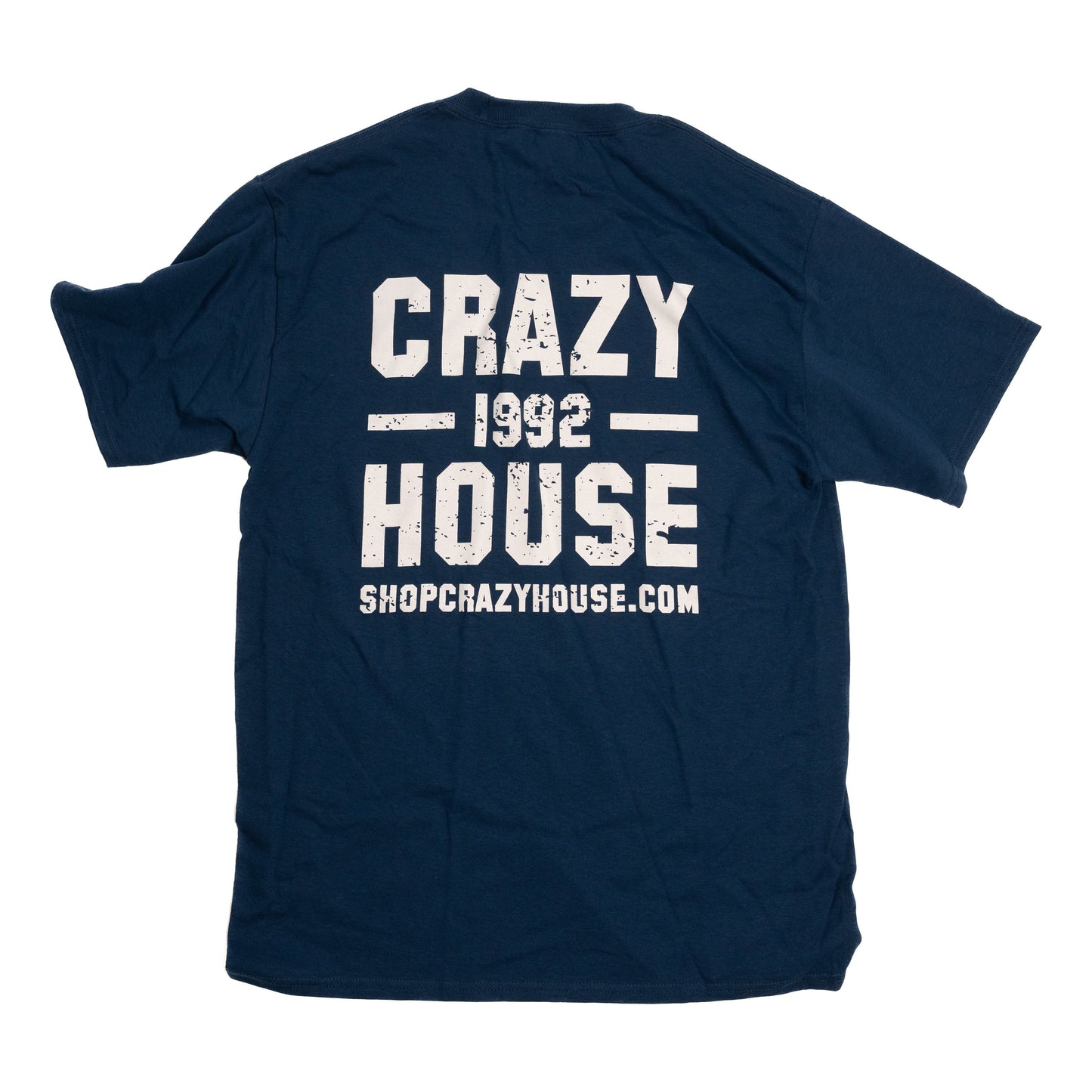Unisex Crazy House T-shirt Dark Blue and White CH50655NEPBLU - Crazy House Western Wear