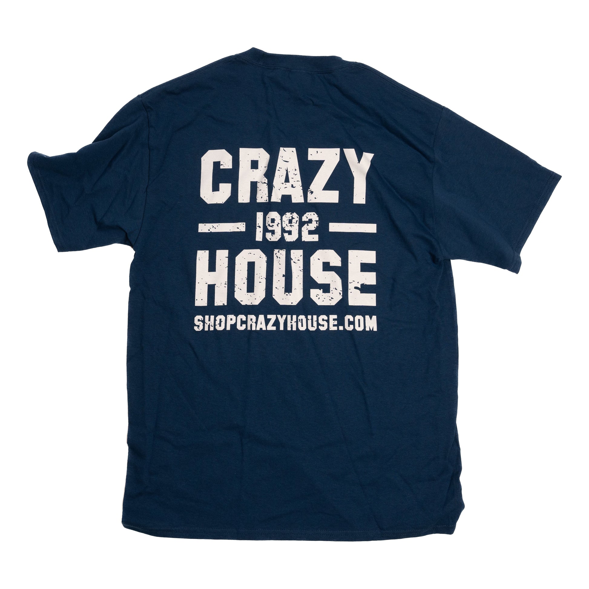Unisex Crazy House T-shirt Dark Blue and White CH50655NEPBLU - Crazy House Western Wear