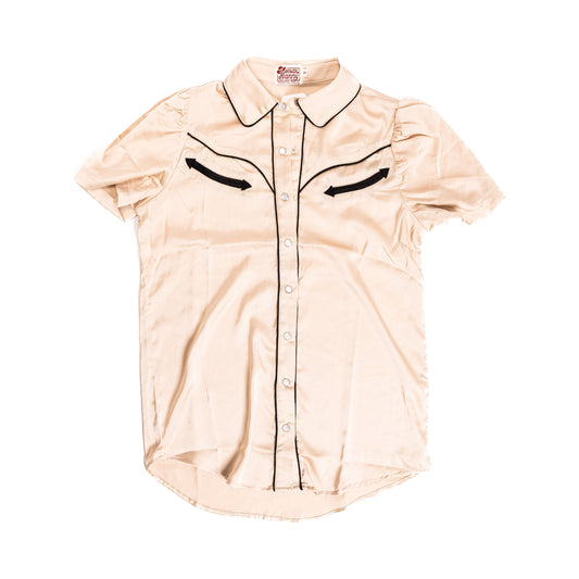 Women's Howdy Hanny Tan Satin Pearl Snap Shirt