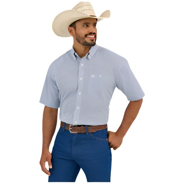 Men's Wrangler Classic Fit Blue Print 112365861 - Crazy House Western Wear