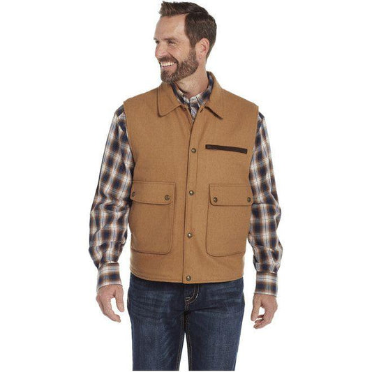 Cripple Creek Wool Melton Vest With Nubuck Leather Trim & Concealed Carry Pocket - Crazy House Western Wear