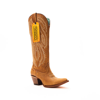 Women's Corral Tan Snip Toe Cowboy Boot 15" A4216 - Crazy House Western Wear