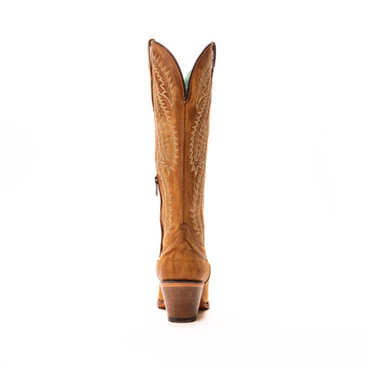 Women's Corral Tan Snip Toe Cowboy Boot 15" A4216 - Crazy House Western Wear